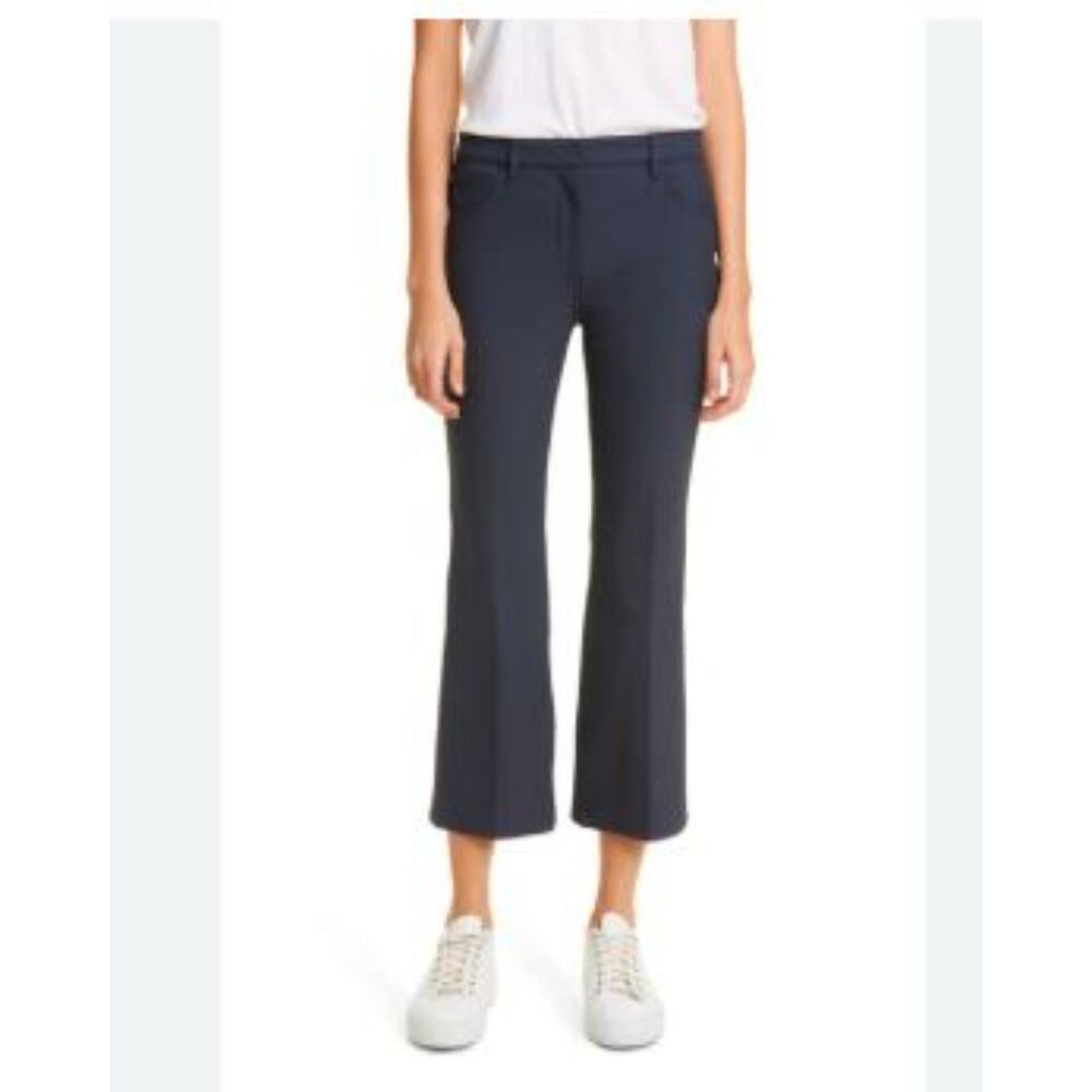 THEORY Kick Flare Cropped Fit Flare Pants Nocturne Navy CORE SCUBA NWT 295 00